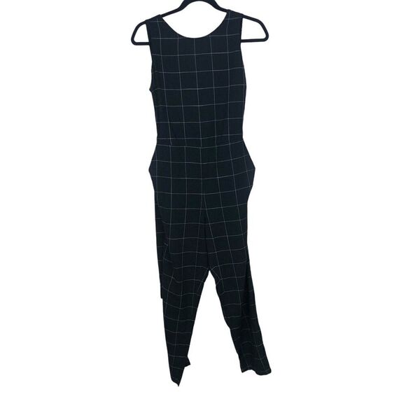 Marine Layer Jumpsuit Womens Size Small Black Eloise Belted Windowpane Crop New - Picture 7 of 12